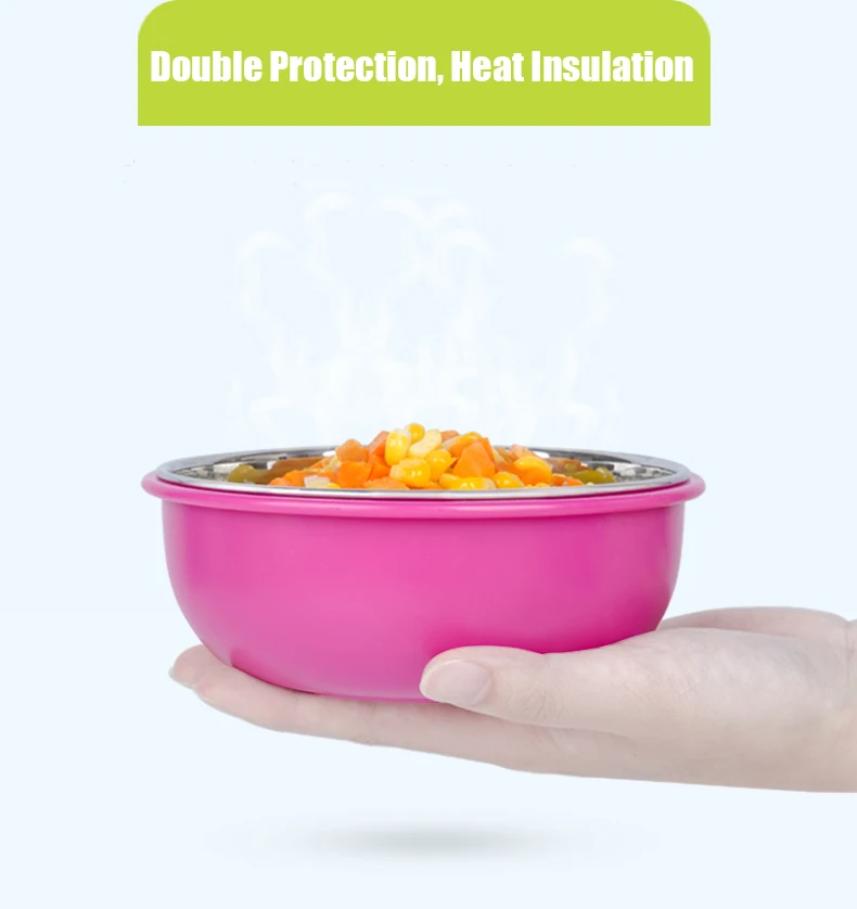 Hogokids Dish Set of Children's Dishes Stainless Steel Bowl Children's Dish Tableware for Feeding Baby Feeding Bowl Dinnerware
