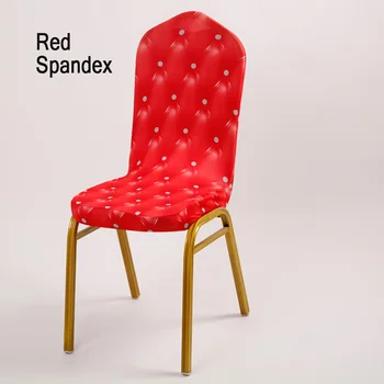 

10pcs/lot Wedding Ceremony Decoration Red Yellow Elastic Spandex Banquet Chair Covers Baptism Birthday Party Favor Chair Cover