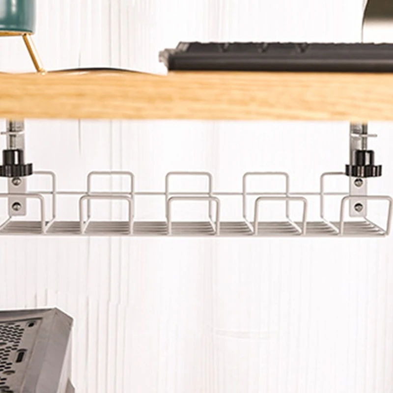 Cable Organizer Wall Mounted Storage Box Desktop Storage Rack Power Socket Organizer Under Table Storage Rack Cable Management Tray