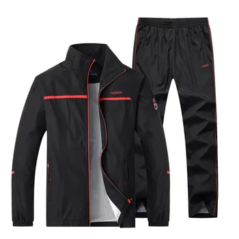 

Sportswear Suit Men New Tracksuit Male Fashion Active Sets Spring Autumn Jogging Clothing 2PC Jacket + Pants Asian Size L-4XL