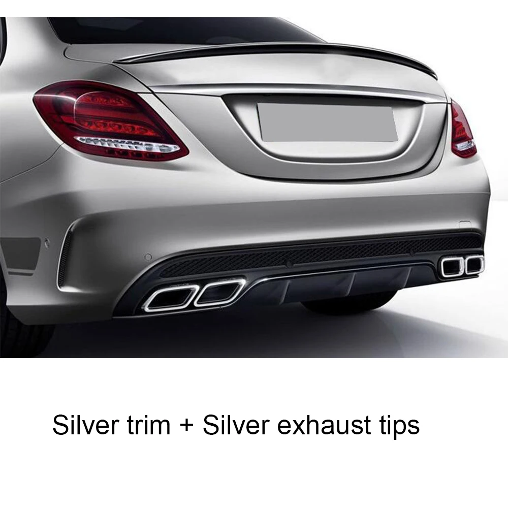 Автомобильный задний бампер диффузор спойлер для Benz W205 Sport 4 двери C180 C200 C300 C43 с AMG посылка- не для C63S - Цвет: Style 1