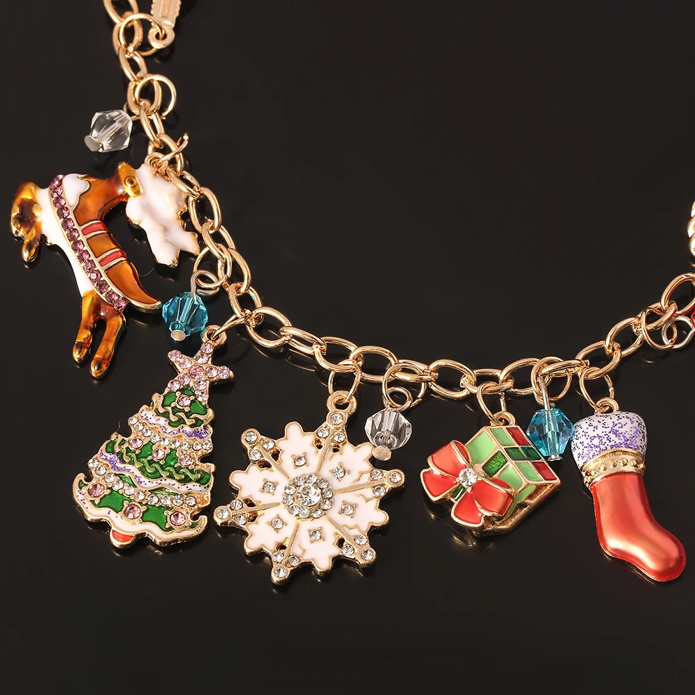Рождественская елка носок браслет кулон подарок на Рождество европейский модный мульти-подвеска шарм браслеты украшения Рождественский подарок на год