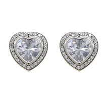 Prmotion Стерлинговое Серебро 925 окисленная отделка серьги-гвоздики в форме сердца подарок на День святого Валентина для влюбленных