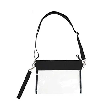 

NEW-Clear Crossbody Purse Bag Clear Purse with Nylon Trim Fashionable Design and Fits Many Occasions