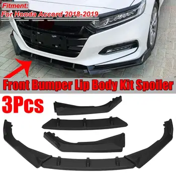 

Matte Black Car Front Bumper Splitter Lip Diffuser Protection Spoiler Cover Trim 3PCS For Honda For Accord 2018-2019