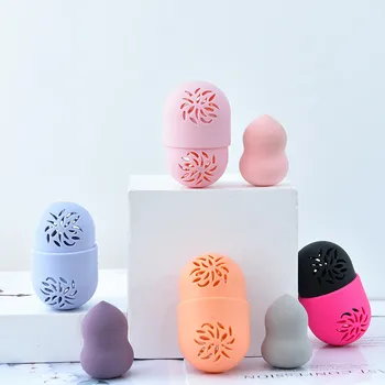 

1PC Silicone Makeup Sponge Holder Makeup Powder Puff Blender Beauty Sponge Storage Box Egg Stand Travel Puff Drying Rack Tools