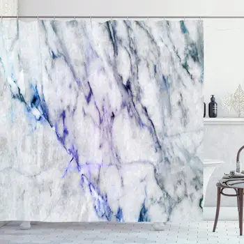 

Shower Curtain Set with Hooks 60x72 Inches Crack Texture Organic Closeup Blue Spot Line Smooth Natural Marble Nature Design
