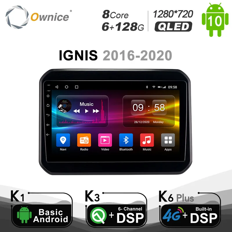 1280*720 Ownice Android 10 0 автомобильный радиоплеер для Suzuk IGNIS 2016 - 2020 GPS 2 Din Авто SPDIF 4G LTE BT5.0