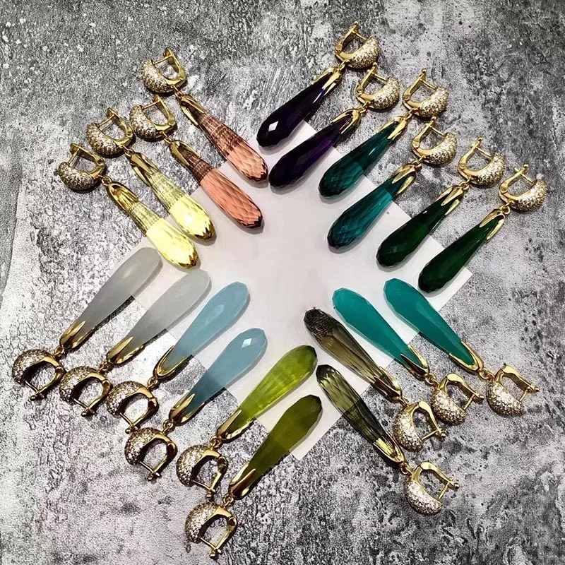 

France Paris design hot brand fashion party jewelry female models 925 sterling silver crystal earrings design hot party earrings