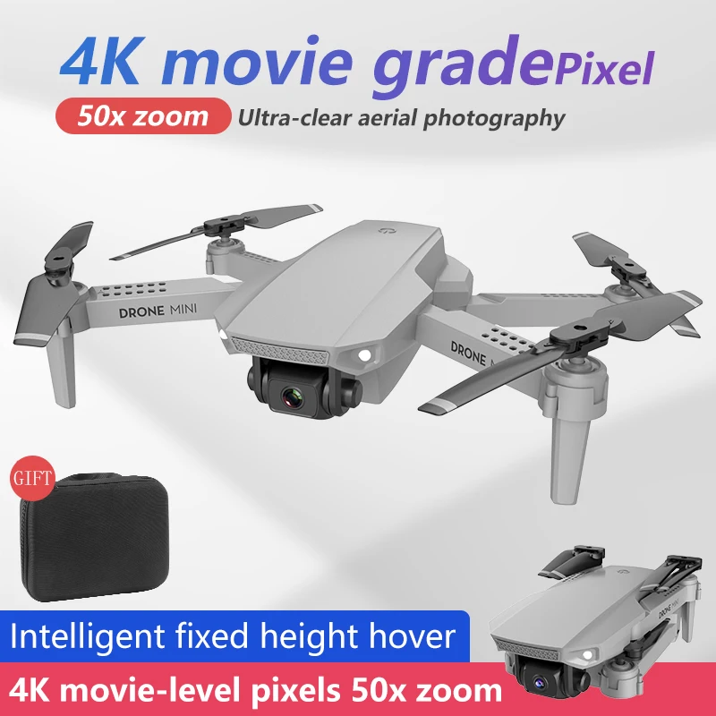 E88 складной 4K мини Дрон с радиоуправляемым квадрокоптером Wi Fi FPV широкоугольная HD