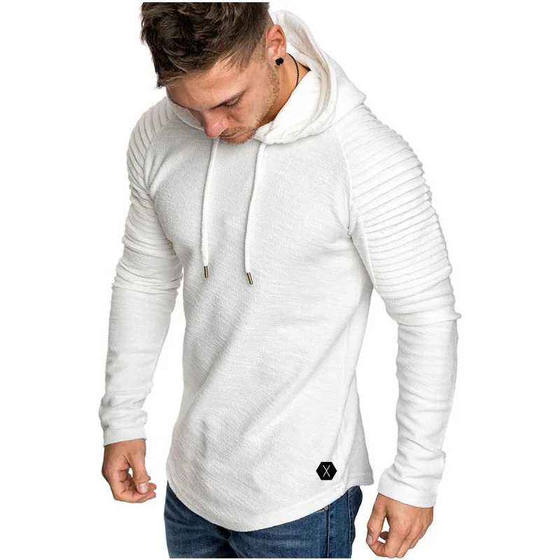 Fashion Mens Hoodies Men Solid Color Hooded Slim Sweatshirt Mens Hoodie Hip Hop Hoodies Sportswear Tracksuit black and white hoodie