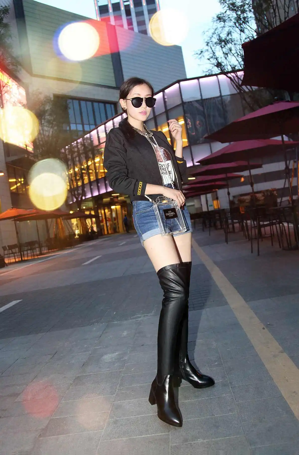 Lenkisen Knight boots stretch fabric high heels pointed toe fashion side zipper winter keep warm women over-the-knee boots L19