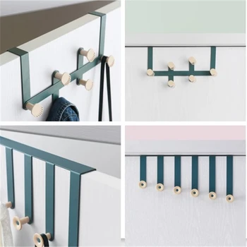 

Bedroom Door Hanger Creative Over-The-Door Hook Rack Metal 6 Hooks Hanger Storage Hanging Coat Hat Purse Holder for Bags Towel