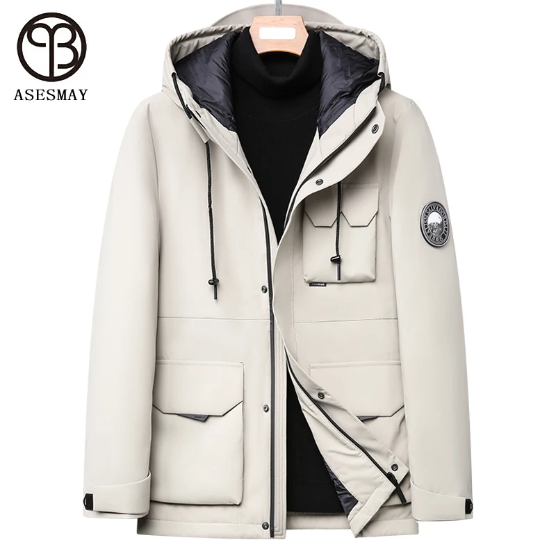 Winter Men 90% White Goose Down Jackets Hooded 2021 Fashion Thicken Warm Overcoats Loose Coats Male Wellensteyn Parkas | Мужская одежда