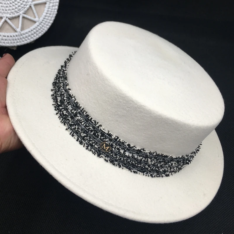 Новая зимняя шерсть? fedoras гладкая шляпа в Европе и Британский ветер шляпа белый темперамент богини джокер