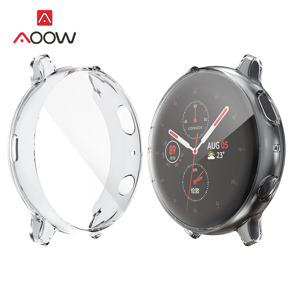 Transparent Защитный чехол для экрана для samsung Galaxy Watch Active 2 40 мм 44 мм R820 R830 Active2 ультратонкий защитный чехол с полным покрытием - Цвет ремешка: Transparent