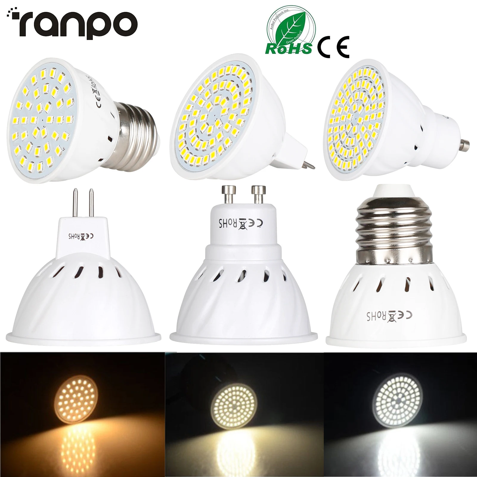 Motherland rolle notifikation 3W 5W 7W LED Spot Light Bulbs GU10 MR16 E27 Screw Base 2835 SMD DC 12V 24V  AC 110V 220V Bright White Lamp Home Hotel Spotlights