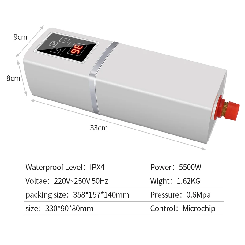 5500 Вт мгновенный Электрический проточный водонагреватель Мгновенный водонагреватель мгновенный Электрический нагрев воды Быстрый 3 секунды горячий душ