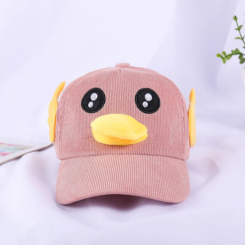Baby hat Autumn and winter new children's hat corduroy thick cartoon baseball caps boys and girls baby cap kids snapback beanies