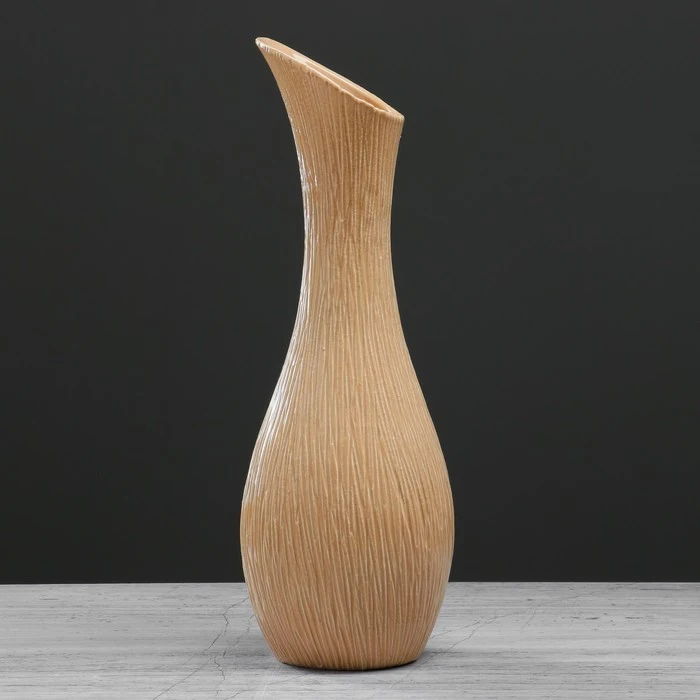 Ваза настольная &quotЛиза&quot бежевая 32 см | Дом и сад