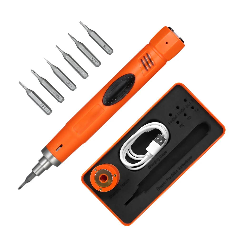 

Precision Mini Screwdriver Set Pen Type Cordless Electric Screwdriver with 6pcs Bits Adjustable Torque for Mobile Phone Repair