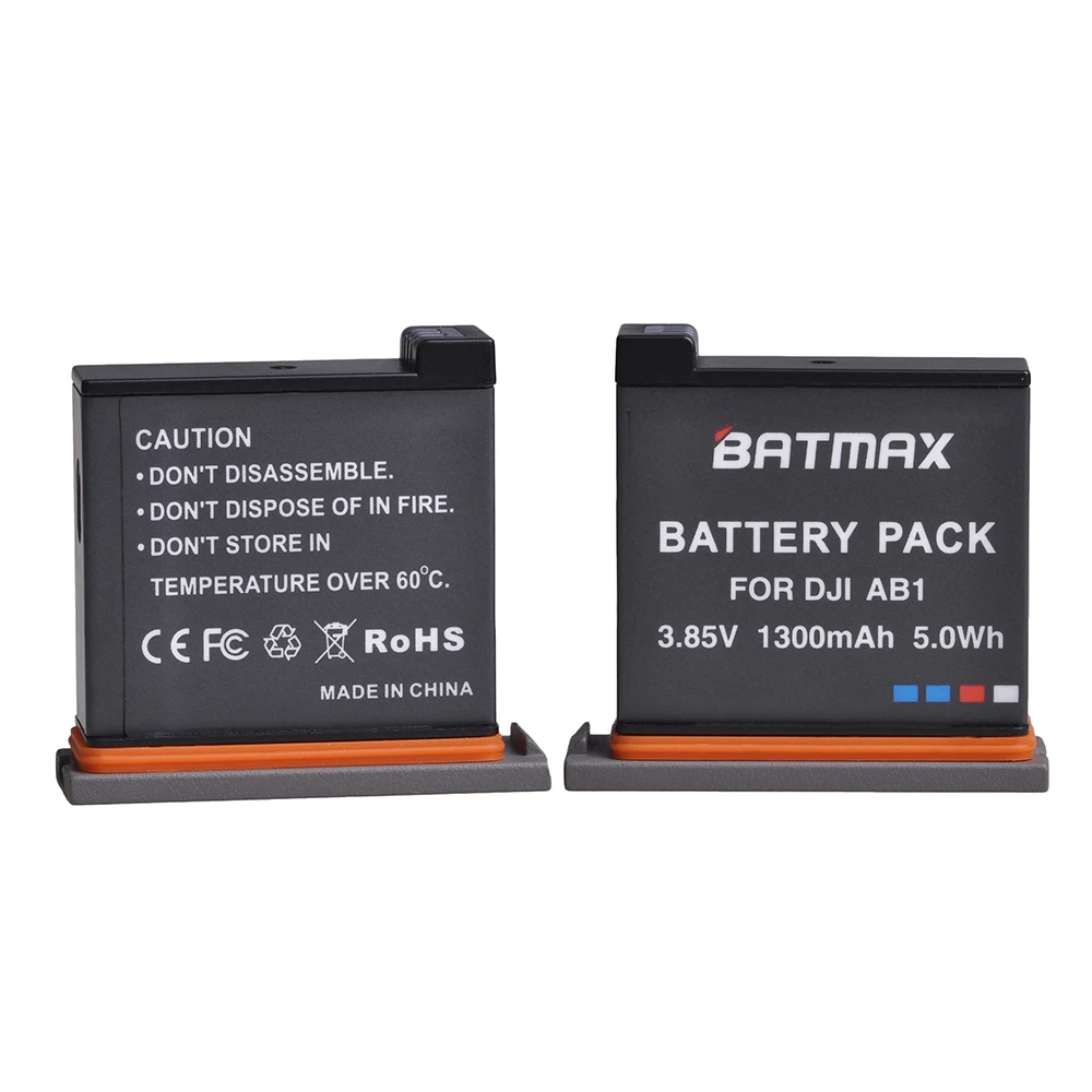 Triplo com Porta do tipo c para Dji Câmera de Esportes 1300mah da Bateria + Usb Carregador Osmo Ação Bateria Ab1 2pcs 3.85v - Image 3