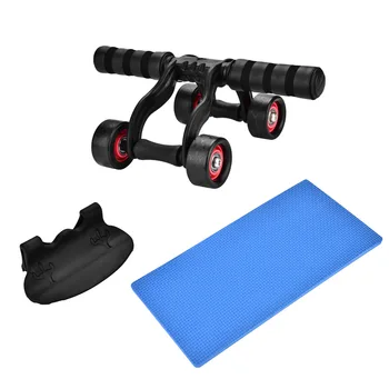 

3pcs/Set 4 Wheel Fitness Ab Roller Workout System Abdominal Exerciser Knee Protection Pad Gym For Home Training Body Fitness