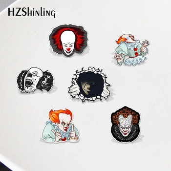 

2020 Acrylic Lapel Pin Cartoon Joker Penny wise Shrinky DInks Pin Resin Epoxy Accessories