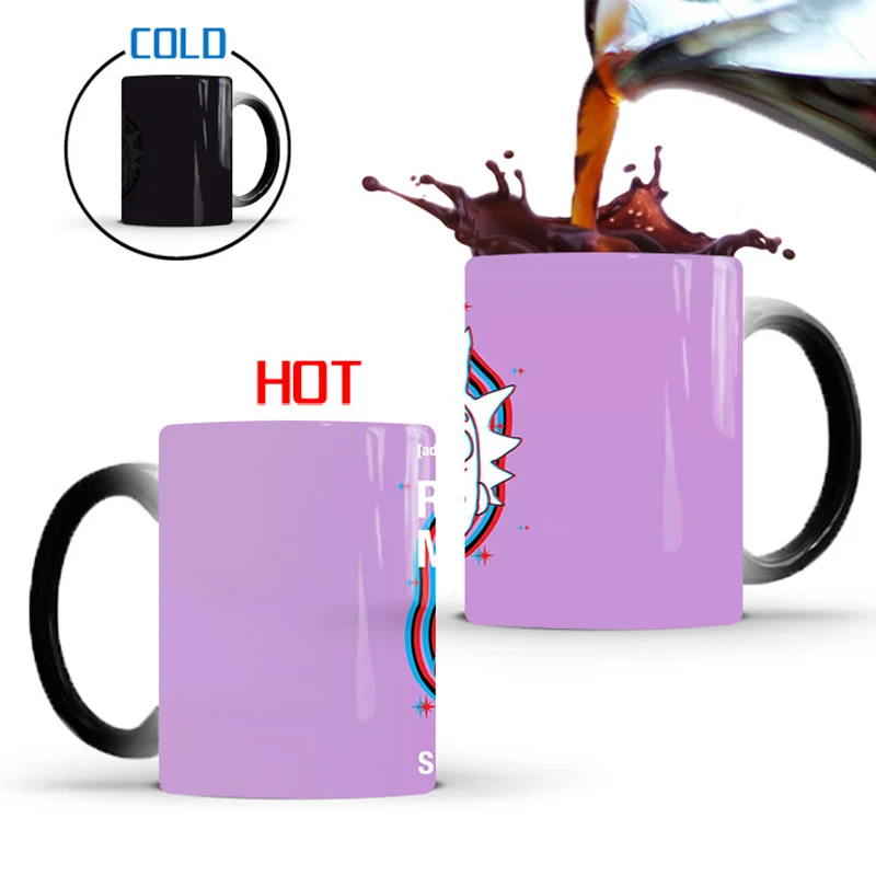 Креативные Волшебные кофейные чашки и кружки Рик и Морти, 350 мл, кружка для изменения цвета, керамическая чашка для чая, молока, для вашей семьи, подарок для детей и друзей
