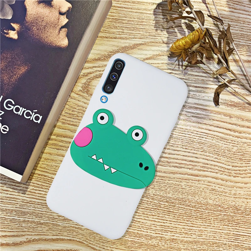 3D силиконовый чехол с мультяшным рисунком для телефона samsung Galaxy A50 A30 A40 A20 A10 A70 A60 A80 A7 A8s милая мягкая задняя крышка с подставкой