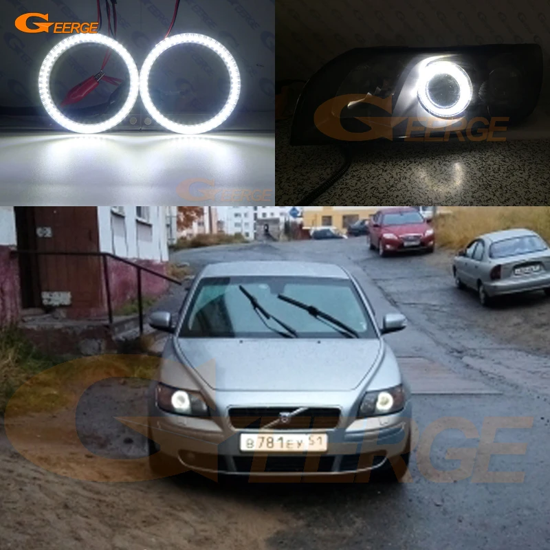 

For Volvo S40 II V50 2004 2005 2006 2007 pre Facelift Excellent Ultra bright smd led Angel Eyes kit DRL