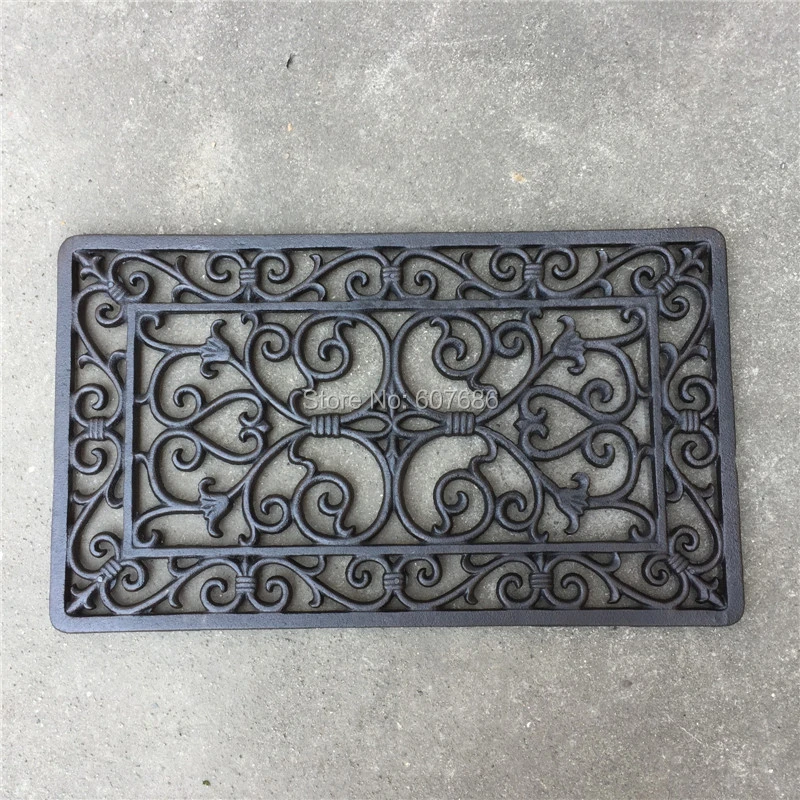 Cast Iron Door Mat Small Durable Decorative Outdoor Scroll Doormat Home