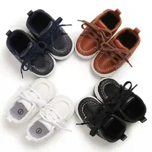 Детская кожаная мягкая детская обувь для новорожденных девочек и мальчиков; модная однотонная обувь черного цвета для детей 0-18 месяцев