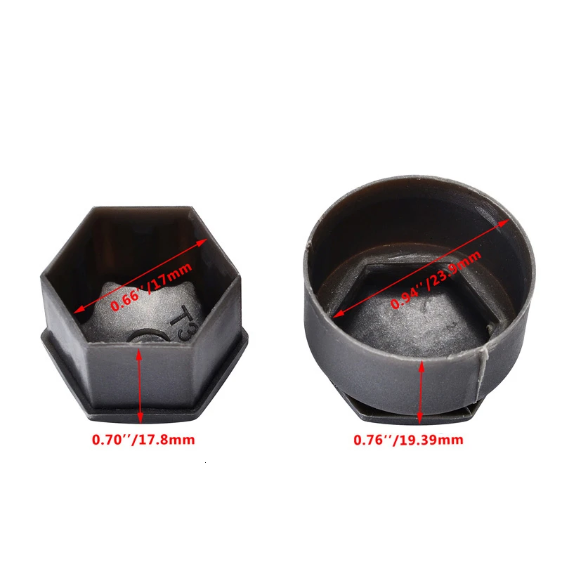 NS Modify 20pcs 17mm Car Tyre Wheel Hub Covers Wheel Nut Bolt Head Cover Cap Locking Caps For Audi A4 A5 A6 Q3 Q5