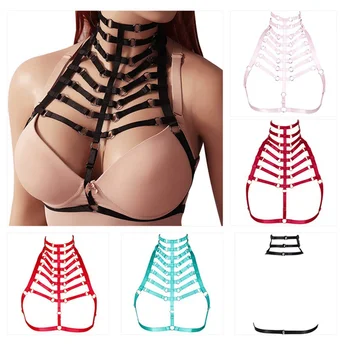 

Strap Harness Sexy Lingerie Women Fetish Tops Crop Bodysuit Harajuku Gothic Body Bondage Cage Bra Rave Festival Bralette Harness