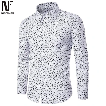 

Whales Printed Shirt Autumn New Arrival Male Long Sleeve Blouse Korean Style Man Tops Slim Fit Hip Hop Animal Print Shirts 4XL
