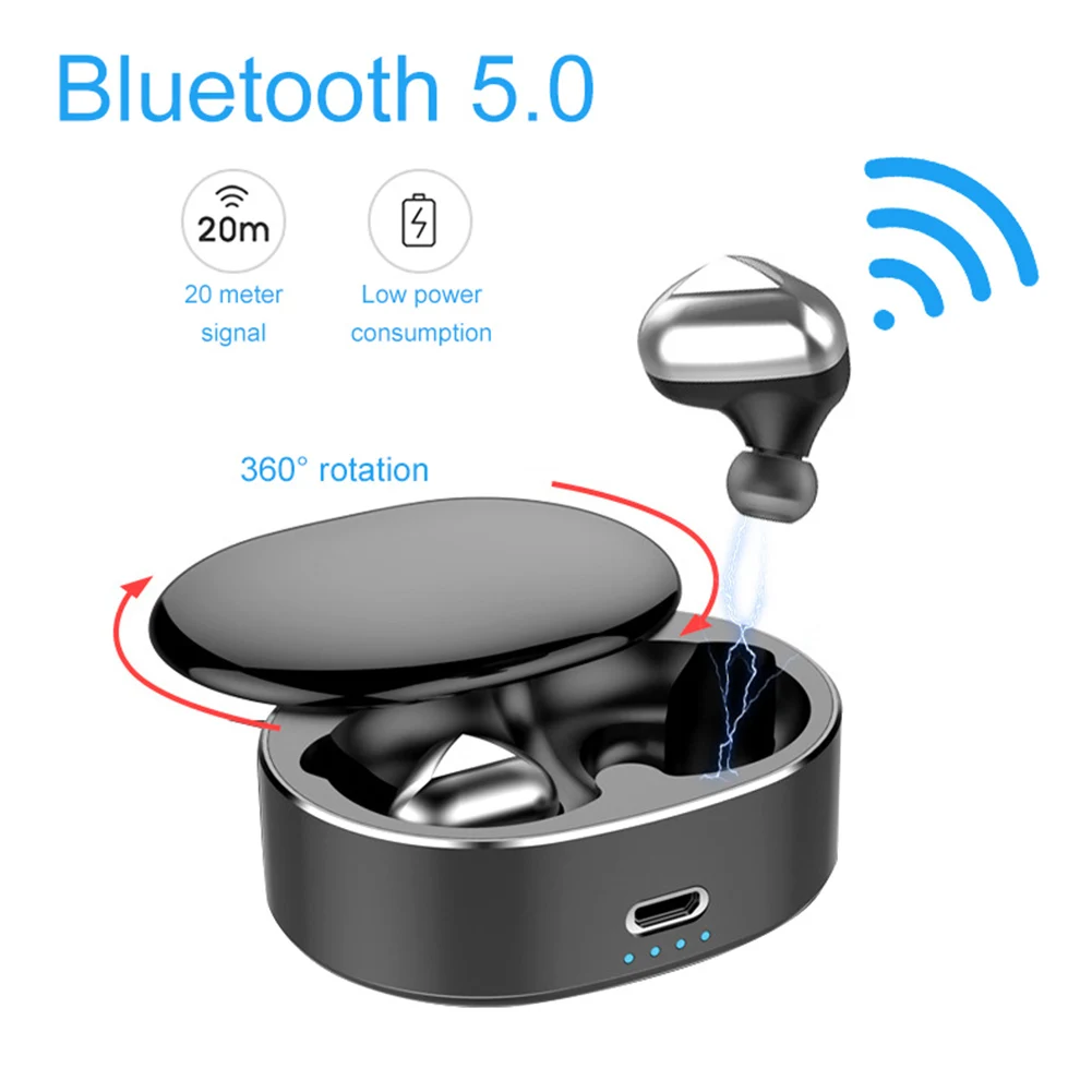 T50 Bluetooth 5,0 наушники мини стелс Беспроводная двойная спортивная Гарнитура 3D стерео наушники Handsfree Наушники