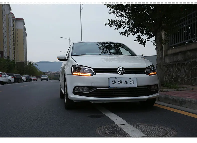 Polo головной светильник в сборе 11-17 для Volkswagen polo Модифицированная линза ксеноновая лампа Светодиодный дневной ходовой светильник поток рулевая лампа