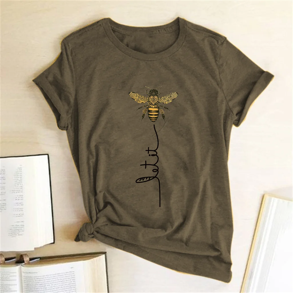 Women's Short Sleeve T-Shirt with Bee Print