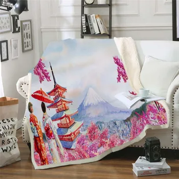 

Famous Mount Japan Sherpa Blanket Couch Quilt Cover Travel Kid Bedding Outlet Velvet Plush Throw Fleece Blanket Duvet Dropship