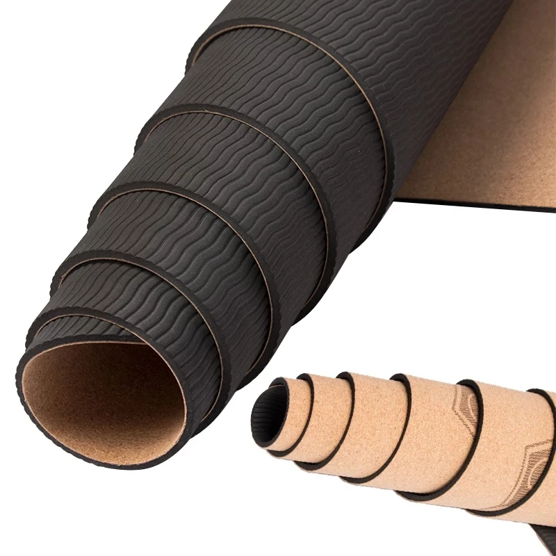 Accept customized 72*24 Inch Natural Cork TPE Yoga Mat Non-slip Pilates 5mm Exercise Mat Fitness Balance Training Mat 4mm