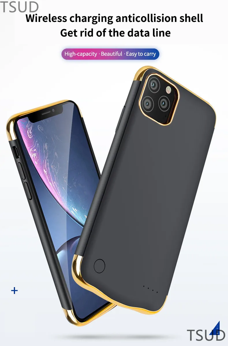 6000 мАч зарядное устройство чехол для iphone 11 Pro Max Внешний гибридный портативный беспроводной зарядки для iphone 11 Pro Max 2 в 1