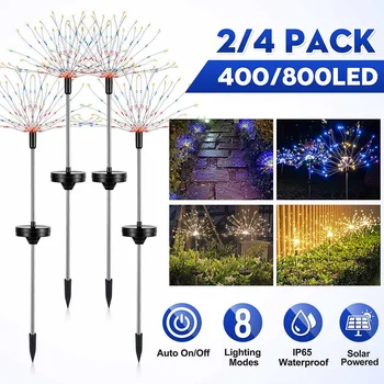 

400 / 800 Leds IP65 Solar Lamp LED fireworks string lights Garden Multicolored Outdoor Lighting Solar Firework Lawn Lamp