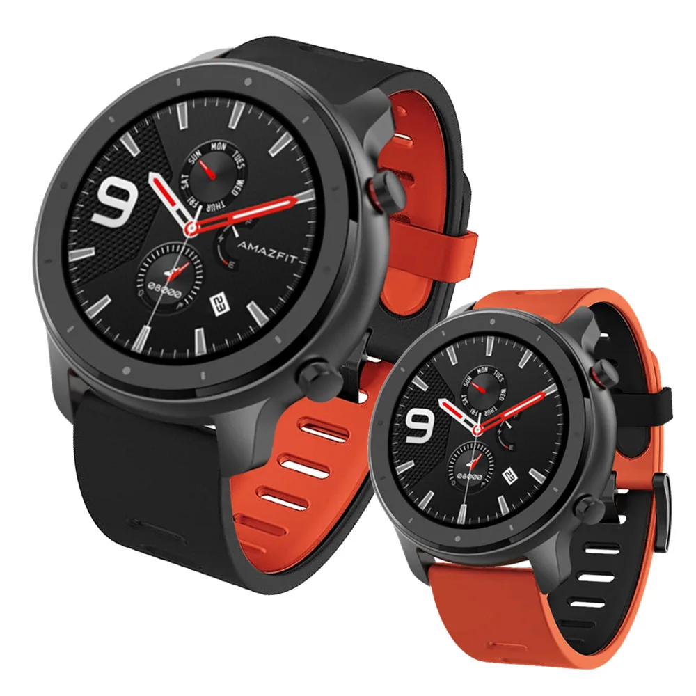 Ремешок для смарт часов Xiaomi Amazfit GTR 47 мм/Amazfit 2/Stratos 2 / 2S/3 браслет Huami Pace/Stratos 22