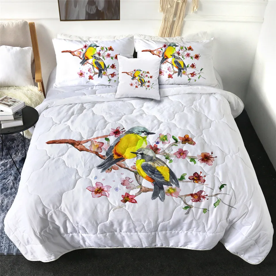 Blanket Aquarela Floral Cobertor Cobertura Vintage Antique Bed Set Dropship