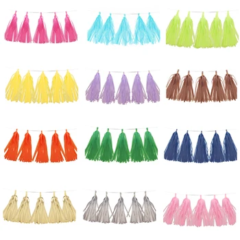 

5Pcs 35cm Multicolor Tissue Paper Tassels Garland Flower Birthday Wedding Party home DIY Decor Baby Shower Hanging Craft Supplie