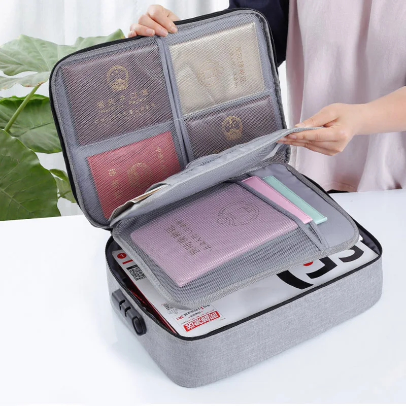 

Document Ticket Bag Large Capacity Certificates Files Organizer for Home Travel Important Items AC889