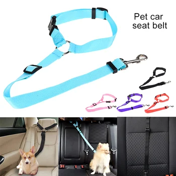 

Newly Dog Car Vehicle Safety Seat Belt Harness Pet Adjustable Traction Rope for Travel XSD88