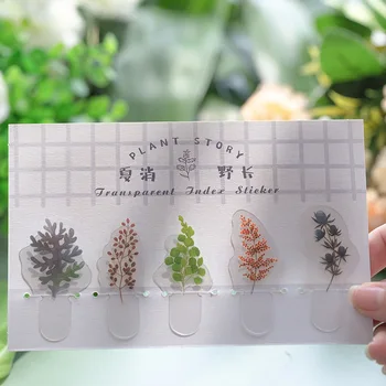 

LoveFrom Bookmark 5 pcs/lot Cute Transparent Pvc Sticker Bag Journal Diary DIY Plant Material Stickers Stationery School Supply