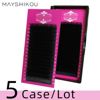 

MAYSHIKOU 5Cases/Lot False Eyelashes Synthetic Hair Soft Thick Style Individual Eyelash-Extension Faux Mink lashes Wholesale
